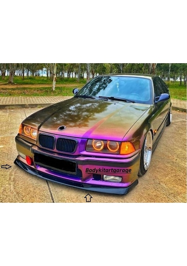 Bmw E36 M Uyumlu Geniş Ön Tampon Lipi-mat Siyah Boyalı