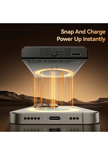 Essager Manyetik Güç Bankası 10000mah 20w Hızlı Şarj Taşınabilir Kablosuz Şarj Cihazı Siyah