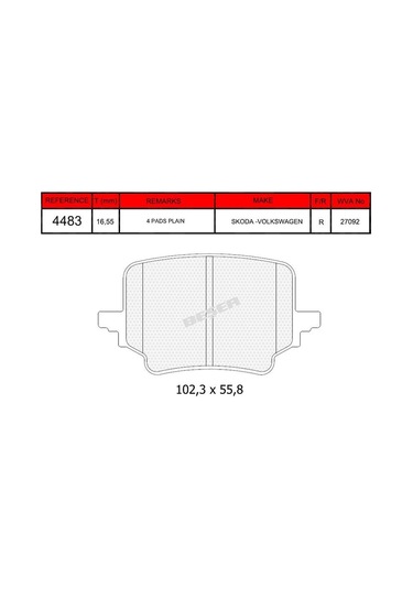 Bsr Arka Fren Balatası Cupra Terramar Skoda Kodiaq/superb Vw Passat Estate/variant/tayron/tiguan 09/20 2