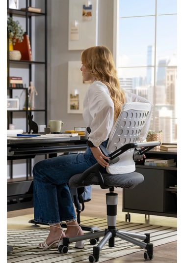 Creo Mobili Yükseklik Ayarlı Vega Plus Çalışma Sandalyesi, Ofis Ve Bilgisayar Koltuğu Sarı/sarı Gri