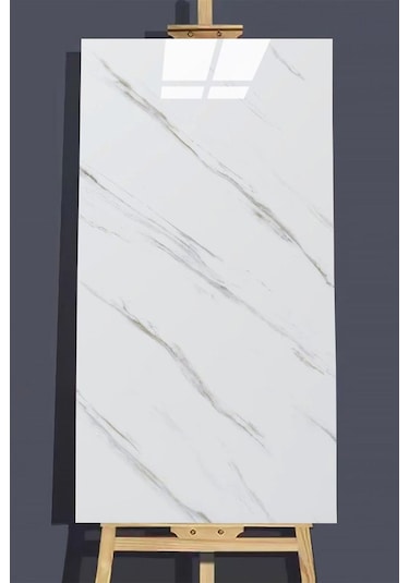 10 Adet 30x60 Cm Siyah Beyaz Mermer Kendinden Yapışkanlı Duvar Paneli