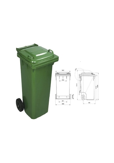 Safell Çöp Konteyneri 120 Lt Isıya Dayanıklı Konteyner Yeşil