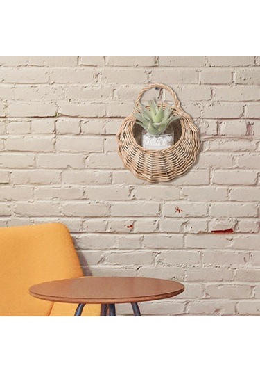 Suntek Magideal Hasır Asılı Çiçek Sepeti Duvar Ekici Çim Yard Odun