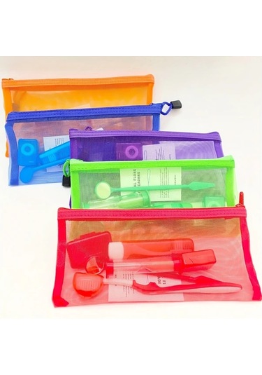 Willowhaven Mavi 8'li Seyahat Diş Fırçası Seti Taşıma Çantası Kamp