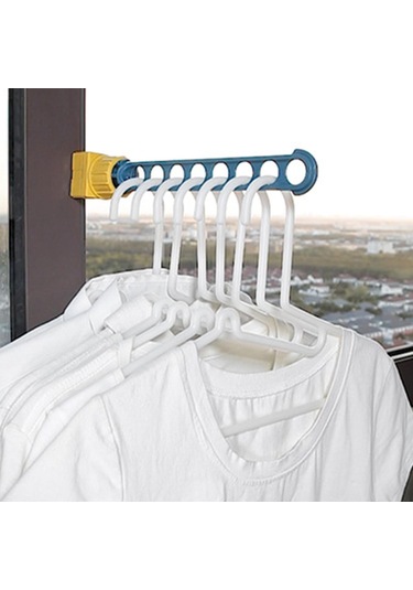 Ganzhoushop Giysi Askısı Yaratıcı Moda Hafif Döner Tokalı Giysi Askısı 8 Delikli Kurutma Askısı Ev İçin Çok Renkli