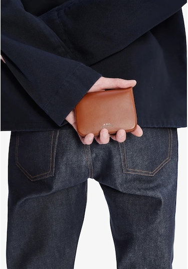 A.p.c Josh Unisex Lüks Bitkisel Deri Bozuk Para Kesesi Cüzdan Kremit Kiremit