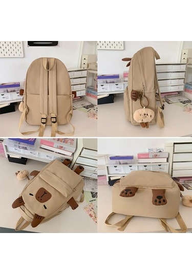 Novahub Sevimli Öğrenciler Küçük Kapasiteli Büyük Kapasiteli Çok Yönlü Siyah Sırt Çantası Siyah