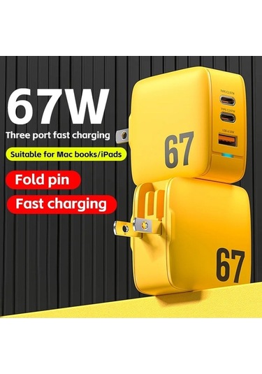 Zyzqstore Gallium Nitride 67w Hızlı Şarj Çoklu Çıkış Pd Cep Şarj Cihazı 1 Adet