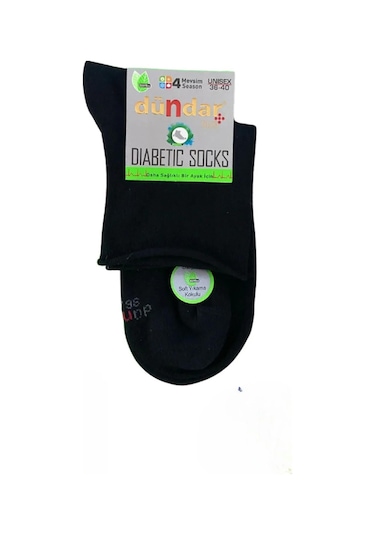 Dündar Çorap Dündar Kadın Unisex Bambu Konç Çorap 0614 - 12 Adet Siyah