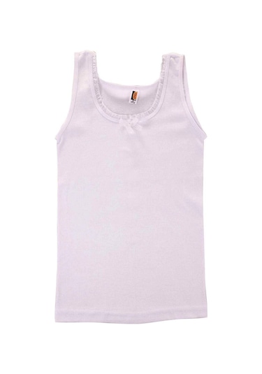 İlke Fırfırlı Geniş Askılı Kız Çocuk Atlet 323 | Beyaz