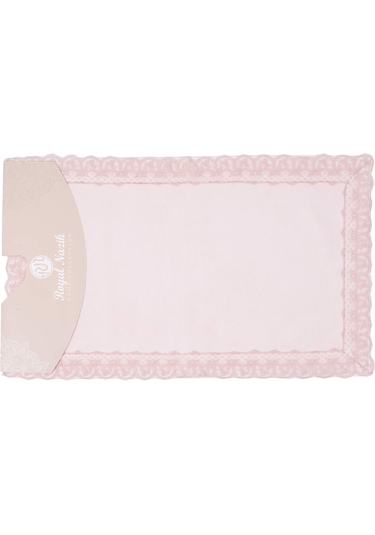 Royal Nazik Mimoza Pamuk Paspas Dantelli 60x100 Pudra