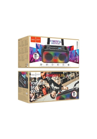 Hoco Bs54 Party Çift Mikrofonlu Bluetooth Rgb Kablosuz Hoparlör -