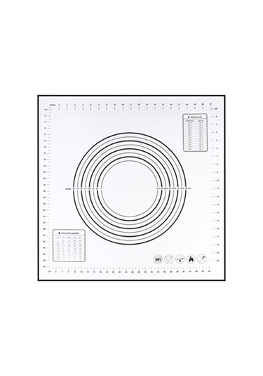 Youtek Silikon Hamur Hazırlama Matı - Ölçü Çizgili, Fırın Ve Barbekü İçin, Siyah, 29x26 Cm Siyah