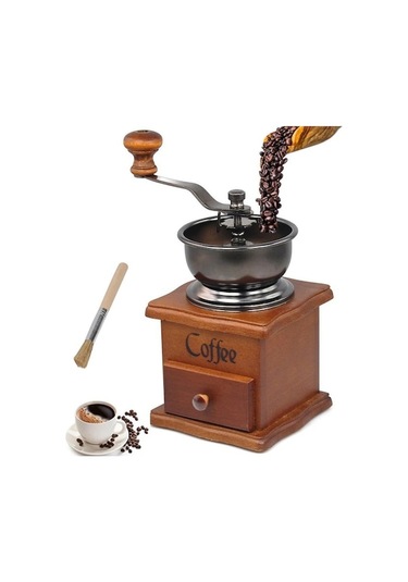 Trendooze Lmetjma Retro Kahve Değirmeni, Paslanmaz Çelik, Bej Model Bej