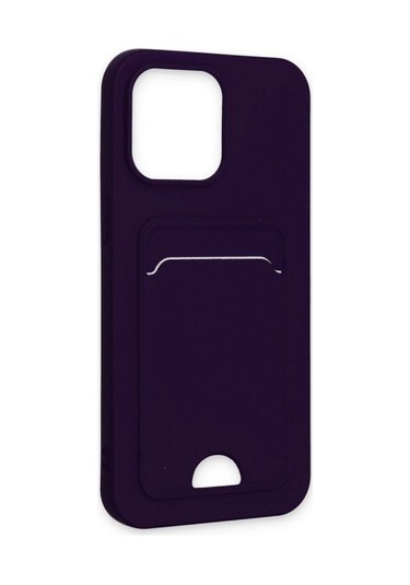 Apple, Uyumlu iPhone 14 Pro Kılıf Kelvin Kartvizitli Silikon - Derin Mor
