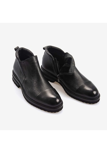 Mocassini Gold Hakiki Deri Erkek Bot C939 Siyah Buffalo