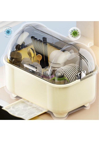 Suntek Mutfak Tezgahı İçin Bulaşık Kurutma Rafı, Ev Tipi Süt Beyazı