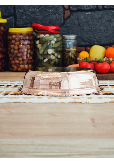 Modabakır Bakır Derin Servis Tabak Kase 24 Cm Model:ff4525ı Bakır
