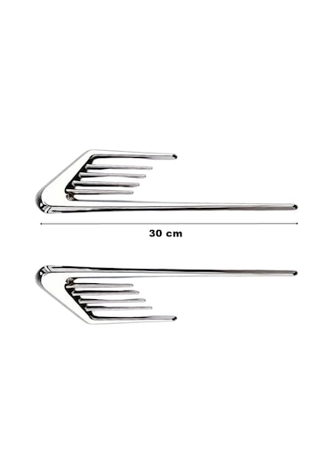 Araç Ventil Çamurluk Üstü Izgara Süsü Çamurluk Ventili 30 Cm 2 Parça Bantlı Nikelaj Yapıştırma