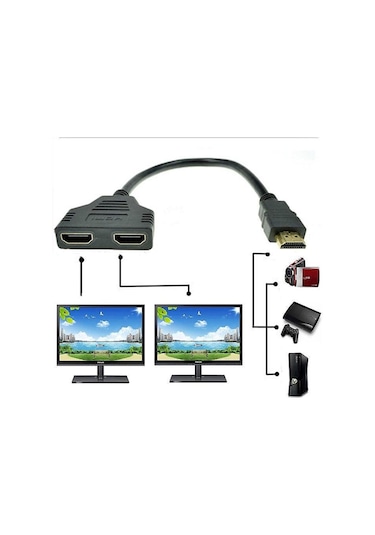 2 Port Hdmi Çoklayıcı Splitter 4664 Lcd Monitör Ekran Çoğaltıcı