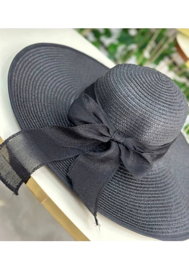 Aysbutk Hasır Şapka 56-58 Cm Siyah