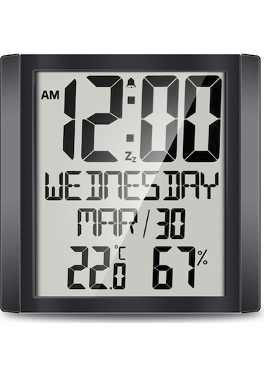 Sones Ts-8608 Çok İşlevli Büyük Ekran Saat Ev Yaratıcı Termometre Higrometre