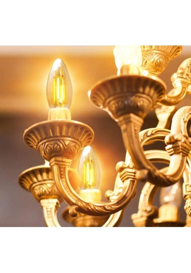 Ct-4280 4 Watt Rustik Led Buji Ampul A14 Amber Tekli Cool White E27 Led Ampul 6 Watt Yok A'dan G'ye