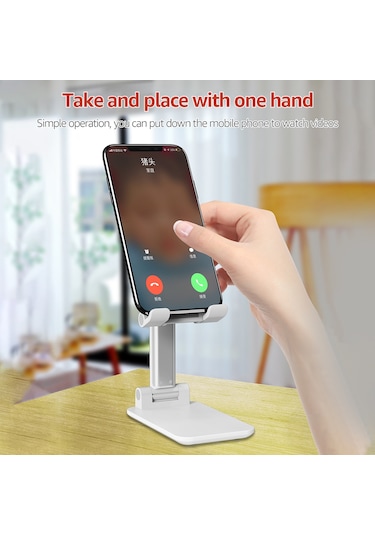 Youmex T9 Siyah Telefon Ve Tablet Tutucu: Katlanabilir, Açı-yükseklik Ayarlanabilir, Dizaynlı Kayma Önleyici Tabloüstü Stant