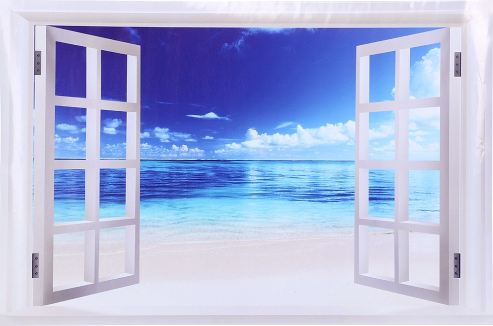Geeroyoo Pvc Deniz Manzaralı 3d Duvar Stickerı, Su Geçirmez Dekoratif Pencereler, 2 Adet Paket Diğer