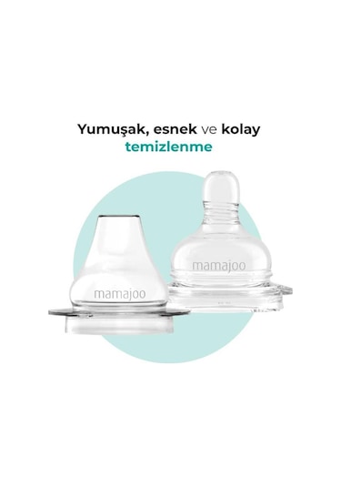 Mamajoo Kulplu Antikolik Alıştırma Biberonu 160 ml 6 Ay+ | Orta Akışlı, 2-in-1.