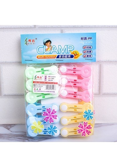 Tongxida 12 Adet Karışık Renkli Ev Çok Amaçlı Plastik Çorap Klipsi Giysi İç Çamaşırı Kurutma Klipsi Diğer Ev Dekorasyonu Diğer