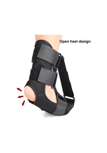 Shineyee Ayak Düşüklüğü Ve Plantar Fasyit İçin Ayak Topu Tabanı Gerinimli, Bölümlü Ayarlanabilir, Üçlü Plastik Kilitli, Siyah M Boyu Ayak Bileği Desteği Ve Stretching Tedavi Cihazı