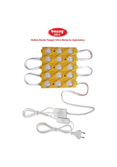 Mutfak Dolabı Tezgah Vitrin Dolap İçi Aydınlatma Led Turuncu 5'li