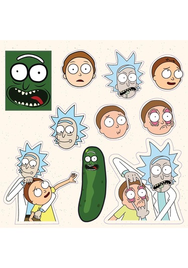 Rick Karışık Tasarımlı A5 Stickersasfa Çıkartma Pytkstk060