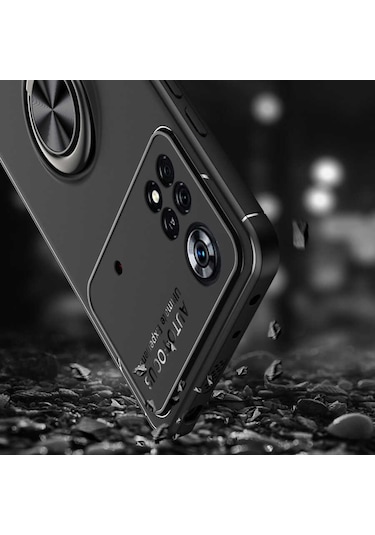 Xiaomi Poco M4 Pro 4G Kılıf Yüzüklü Magnetli Ravel Case Kapak