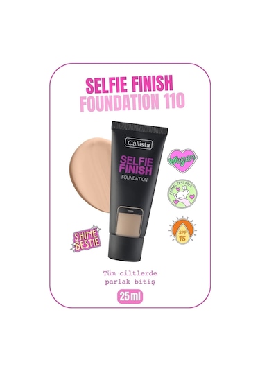 Callista Selfie Finish Spf 15 Parlak Bitişli Fondöten - 110 Sandstone - Açık