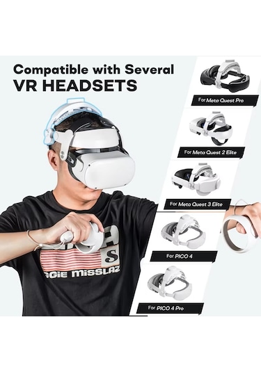 Devaso Vr Gözlük Geri Çekilebilir Ayarlanabilir Kafa Bandı Aksesuarları Meta Quest 3s / Meta Quest 3 / Meta Quest 2 / Meta Quest Pro / Pico 4 / Pico 4 Pro Beyaz