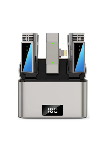 Jmary Mw-15 Lightning Portlu Kablosuz Yaka Mikrofonu Gri