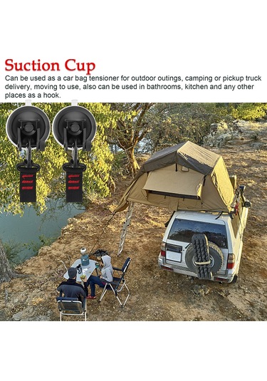 Reedark Kamp Tabanlı Araç Süspansiyonu Takımı - 4 Adet Cam Göbekli Süksiyon Feneri Ve 4 Adet S Kanca İle, Çadır Ve Battaniye Bağlama İçin Ideal Çok Renkli