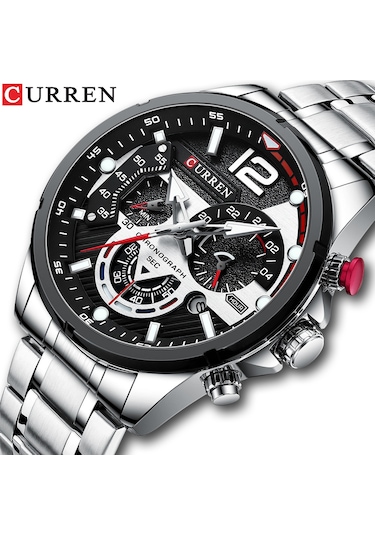 Curren 8395 Çelik Kayışlı Quartz Kol Saati Siyah-Gümüş