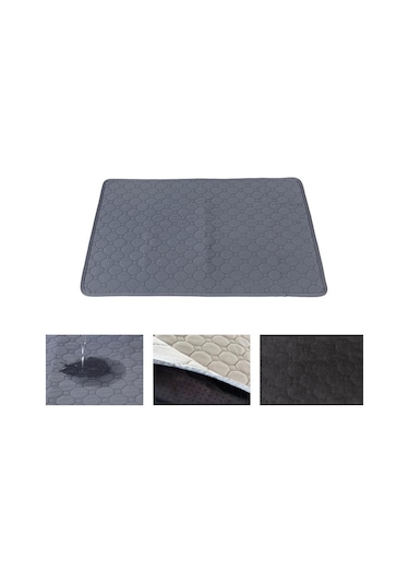 Gri Köpek Çiş Pedi Battaniye Yeniden Kullanılabilir Emici Bebek Bezi Yıkanabilir Köpek Eğitim Pedi Pet Yatak İdrar Mat Pet İçin 60 45cm