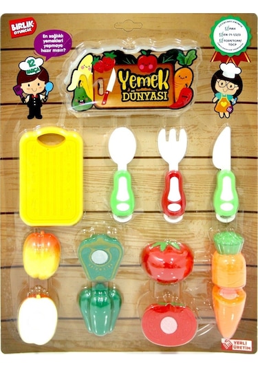 Oyuncak Sebze ve Meyve Kesme Seti 12 Parça Eğitici Oyuncak