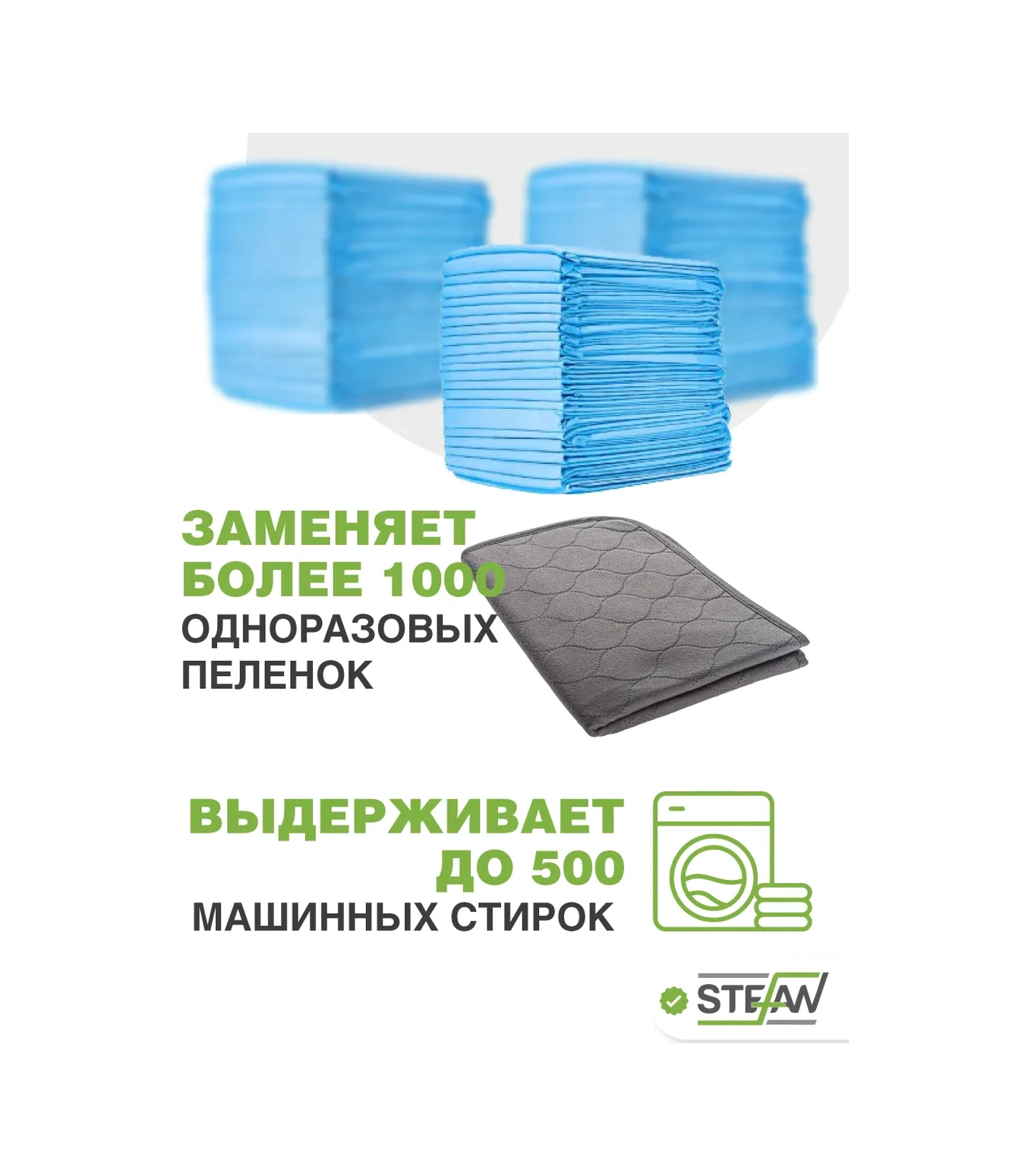 Stefan Yeniden Kullanılabilir Su Geçirmez Emici 60x90 Cm'lik Kundak 320225702