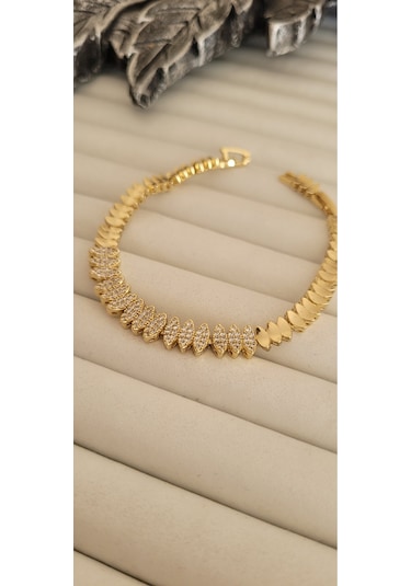 Vıp 14 K Taşlı Arpa Model Bileklik Altın