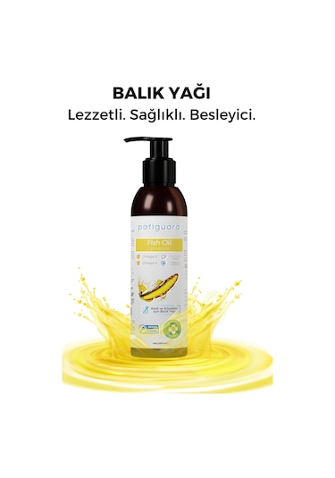 Patiguard Kedi Köpek İçin Omega 3 & 6 İçerikli Fish Oil 200 ML