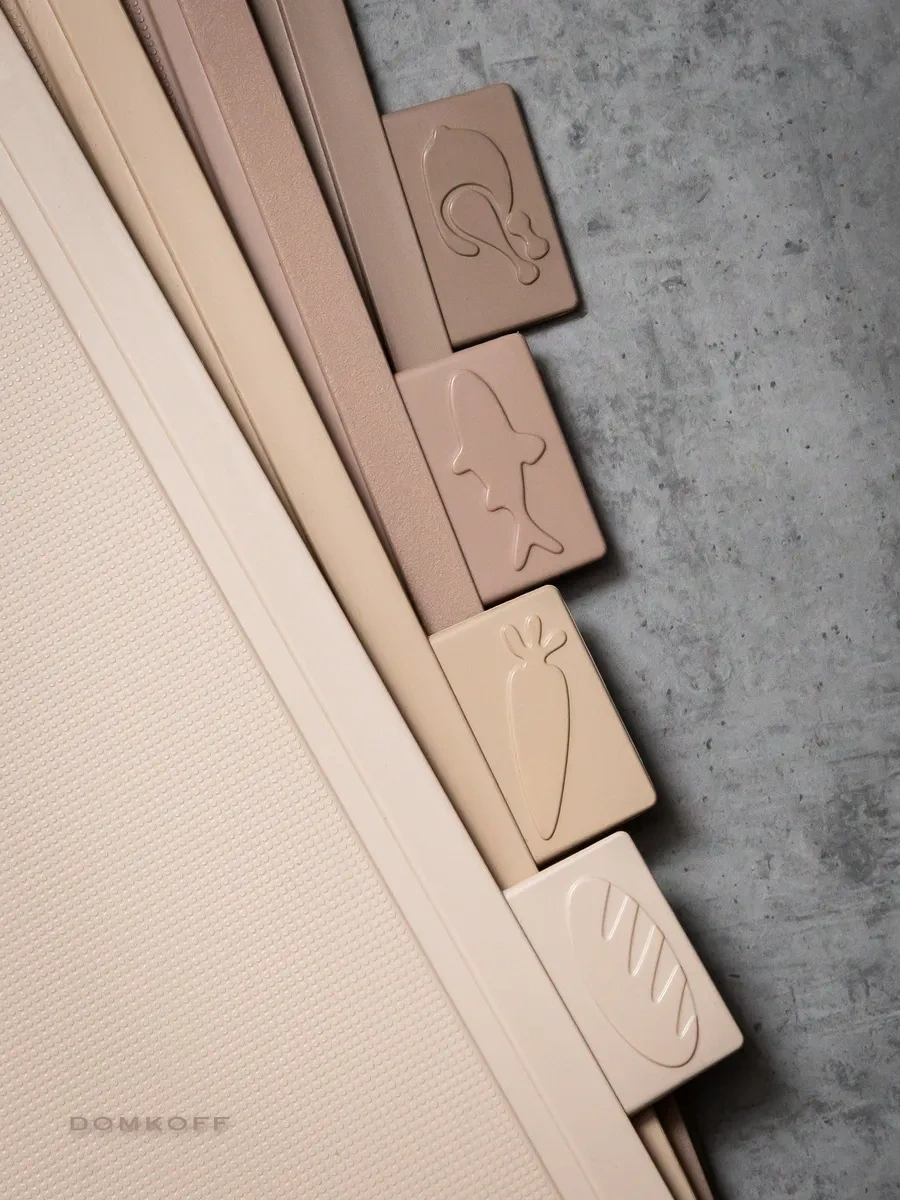 Domkoff Ahşap Kesme Tahtası Seti Üstü Standlı 304074539 Bej