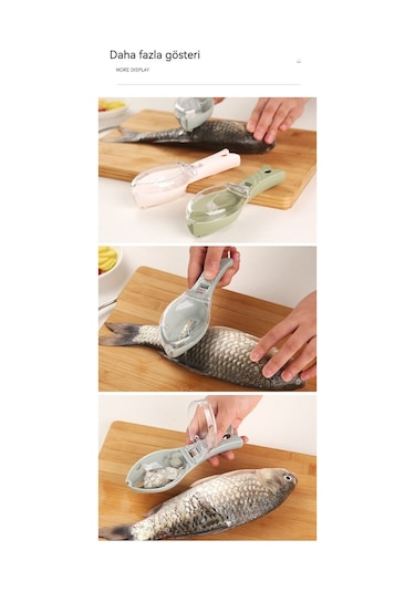 Pazly-elle Balık Pulu, Balık Pulu, Kapaklı, Ev, Mutfak Aletleri, Balık Pulu Kazıma, Plastik Kazıma, Balık Pulu Kazıma Yeşil