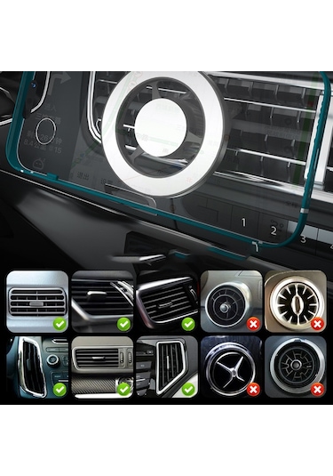 Cbtx Global Klz-kb100 İphone 12-14 Serisi İçin Araç Manyetik Telefon Tutucu Desteği 360 Derece Dönen - Gül Altın