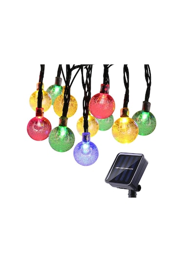 6 Metre 30 Led Güneş Enerjili Su Geçirmez Çok Renkli Bahçe Teras