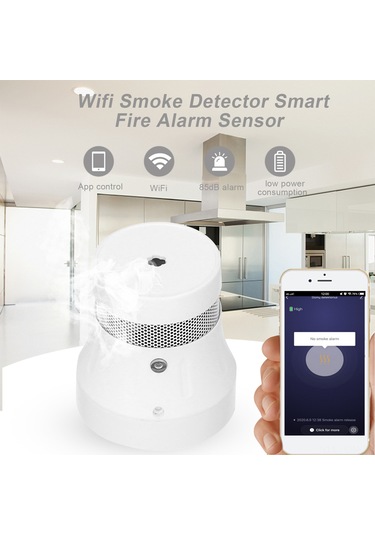 Suofeng Tuya Wifi Bağımsız Fotoelektrik Duman Algılayıcı, Akıllı Telefon Uygulaması İle Uzaktan Kontrol, 85db Alarm, 5 Yıl Pil Ömrü Cr2 3v , Beyaz